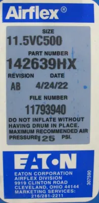 NEW EATON 142639HX AIRFLEX CONSTRICTING BRAKE 11.5VC500