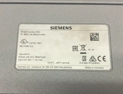 USED SIEMENS SIMATIC HMI TP1200 COMFORT PRO 12" TOUCHSCREEN