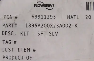 NEW FLOWSERVE 1895A200X23A002 SHAFT SLEEVE