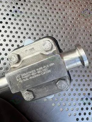USED 2- ITT PURE FLO RA25MAX DIAPHRAGM VALVE W/ 1" TO 3/4" SANITARY FITTING