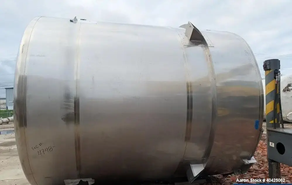 Used ICCNW 6,800 Gallon 304 SS Mixing Tank – Single-Wall, 5 HP Agitator, Load Cells (TK 215)