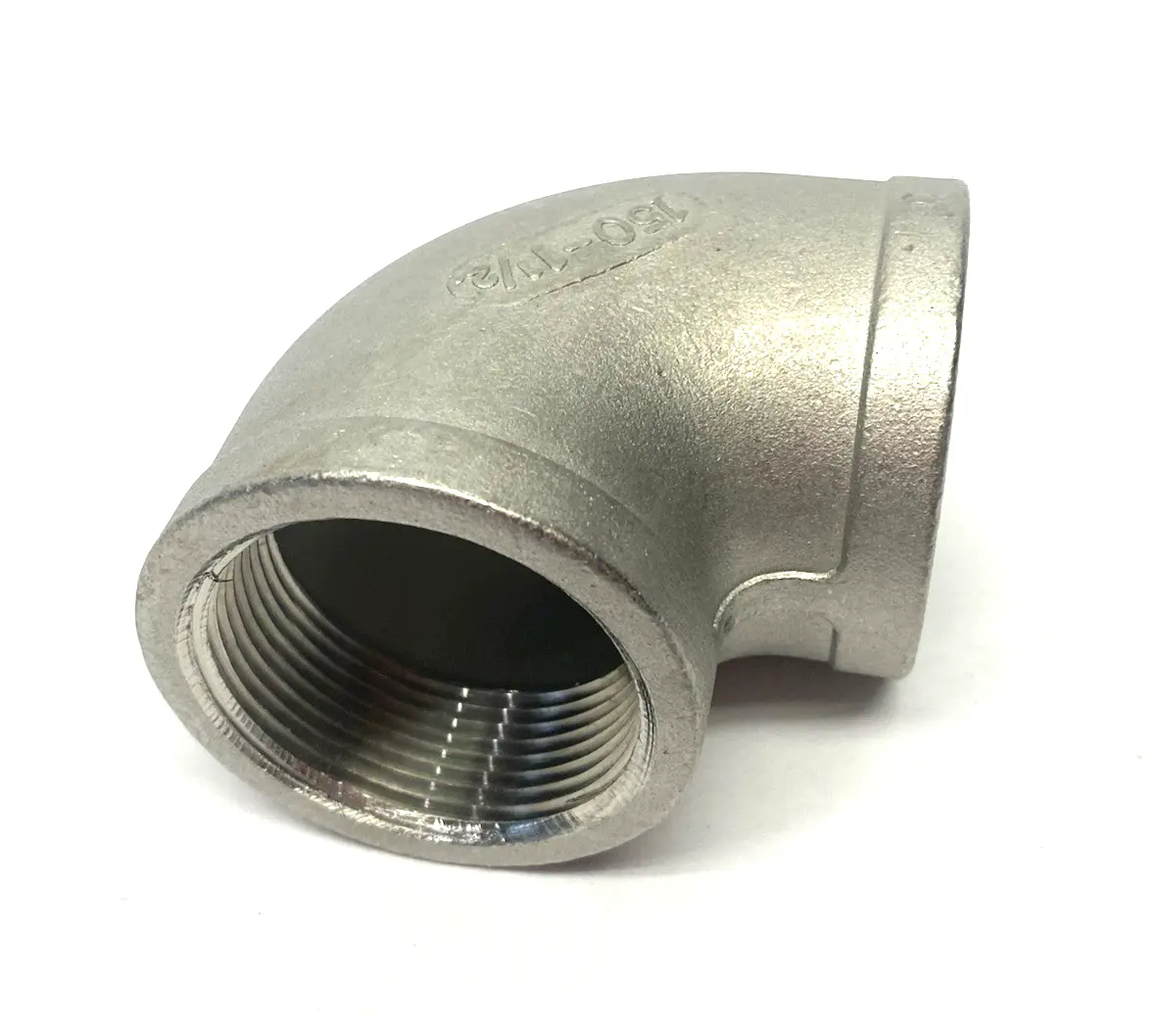 USED MERIT BRASS STAINLESS STEEL 90° ELBOW T304 1-1/2"
