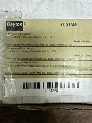 New | in-Stock DAYTON 2TAE8 Cable & Wire | Surplus Asset Holdings #1206785