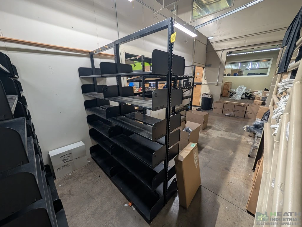 Used _UNKNOWN_ DOUBLE SIDED SHELVING UNIT 7 FT X 22 IN X 7 FT 2 SECTIONS Racks/Shelving Illinois US | Heath Industrial Auction Services #1546836
