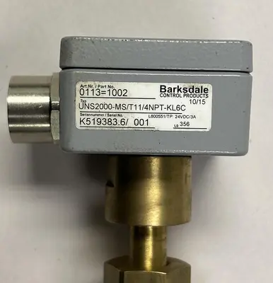 New | in-Stock BARKSDALE UNS2000MS/T11/4NPT-KL6C Relays & Switches | Surplus Asset Holdings #1205762