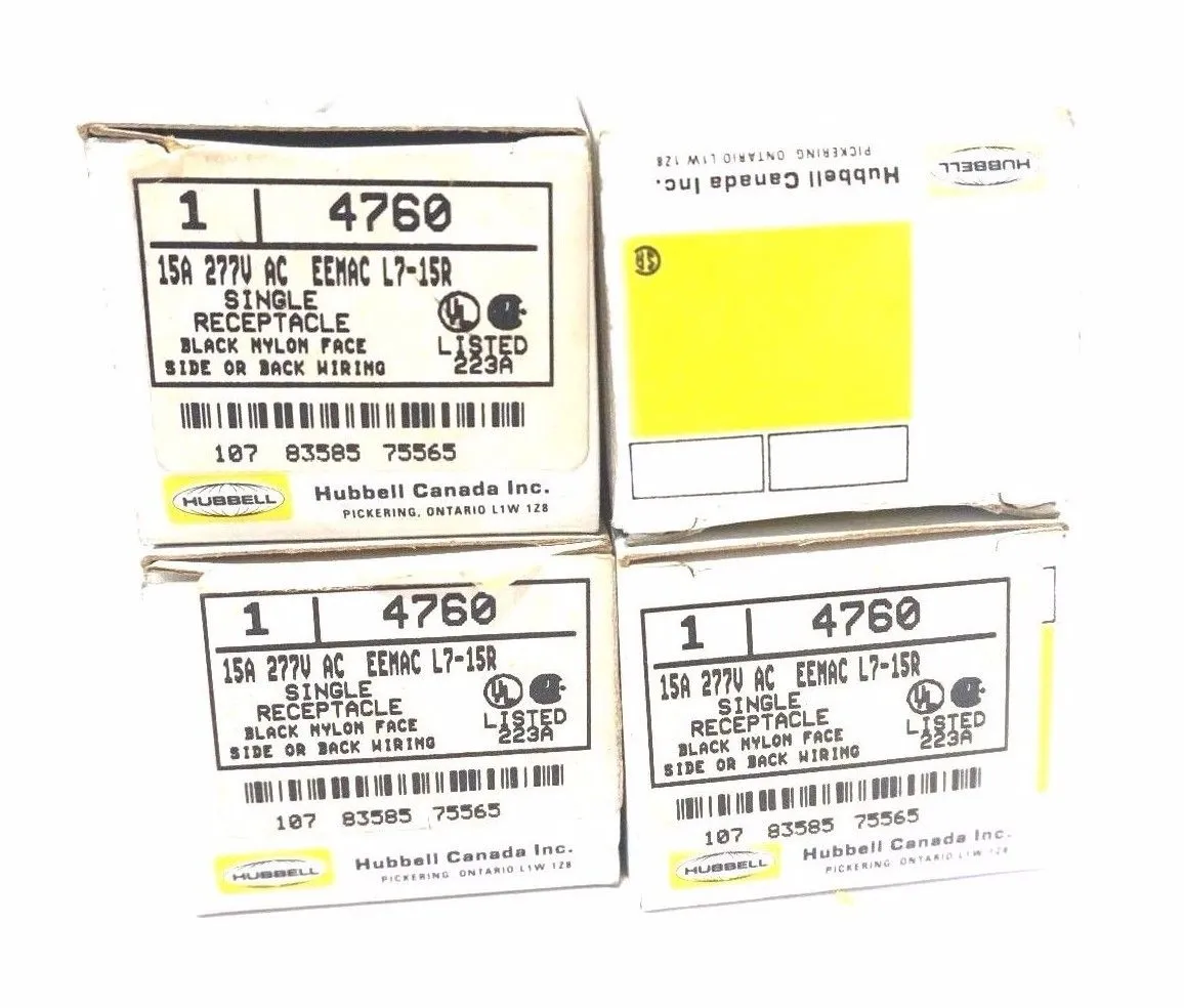 4 NEW HUBBELL 4760 RECEPTACLE