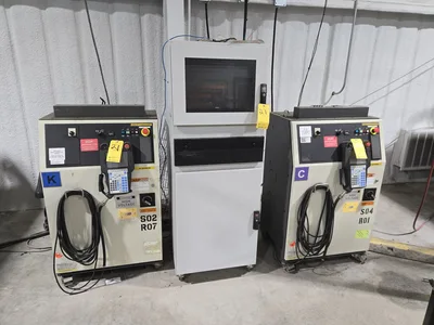 2012 Fanuc Robot R-2000i6 210FS Robotic Arm System w/ Camera System, Pallet Supports, Controllers,