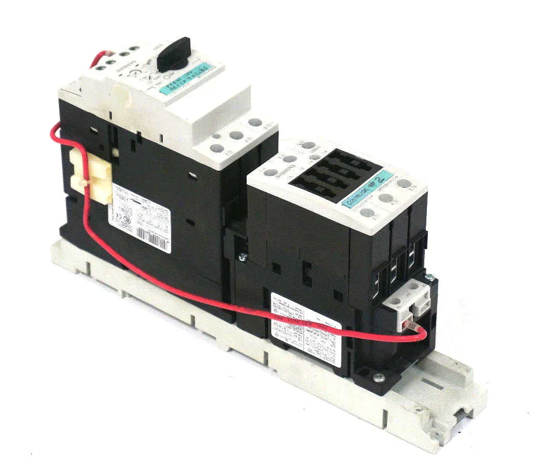 USED SIEMENS 3RV1031-4DA10 MOTOR PROTECTOR W/ 3RT1033-1AK60 CONTACTOR