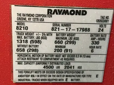 Used RAYMOND 8210 Pallet Jacks Ohio US | HGR 24 #1413245