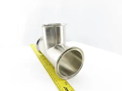 3" Flanged Stainless Steel Sanitary Tee Fitting 7-1/2"