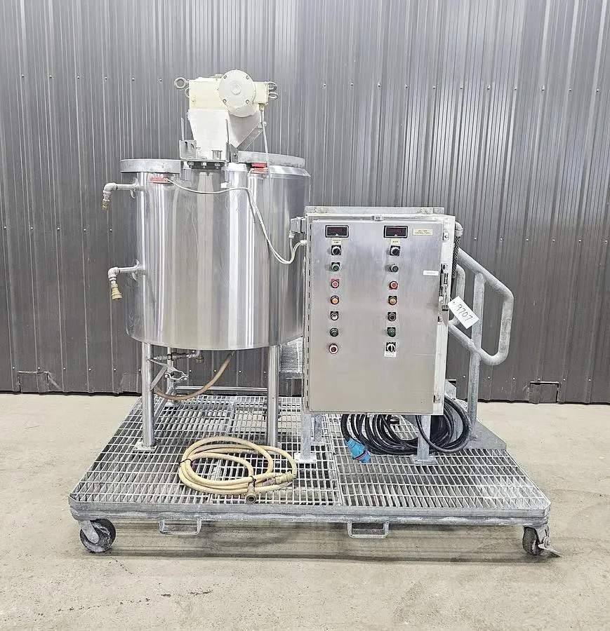 Used 100 Gallon Jacketed Tank (Kettle), With Scrape Agitation, 304 Stainless Steel