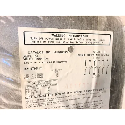 USED SQUARE D CO. HU662DS