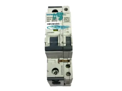 USED SIEMENS CIRCUIT BREAKER 1P 6A 230/400V W/ 5ST3010 AUXILIARY SWITCH
