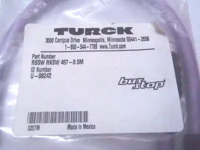 RSSW RKSW 457-0.5M | Turck  Bus Stop Cable Assembly U-08242 - New