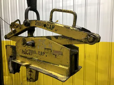 2,000 LB 1 TON MAN SAVER SINGLE RIM VERTICAL COIL LIFTING TONG SCISSOR TYPE COIL LIFT: STOCK #15819