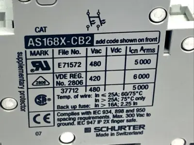 Used Schurter AS168X-CB2H150 Circuit Breakers Michigan US | Maverick Industrial Sales #1470219