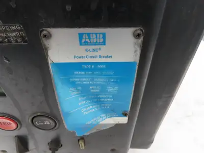 ABB K-600S Low Voltage Power Air Circuit Breaker 600A 600V Solid State Trip