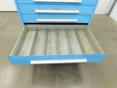 Nu-Era Modular Tool Storage Cabinet 9 Drawer 45x28x61" Stanley Vidmar Blue