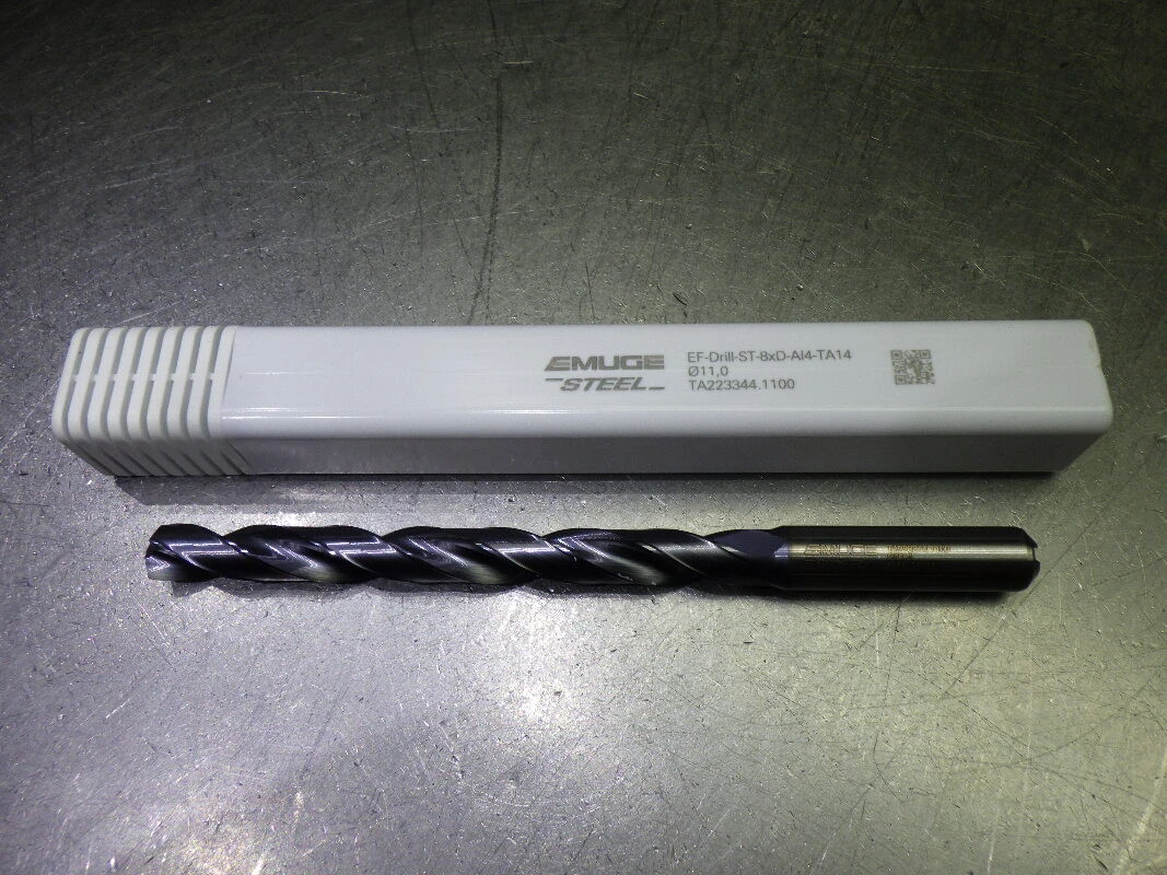 Emuge 11mm Coolant Thru 8xD Carbide Drill 12mm Shank TA223344.1100 (LOC2701A)