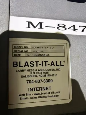 9' x 10' x 10' HIGH BLAST-IT-ALL MODEL ROOM WALK-IN BLAST CABINET, NEW 2012: YOBRO #25314