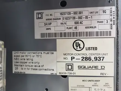 USED SQUARE D MODEL 6