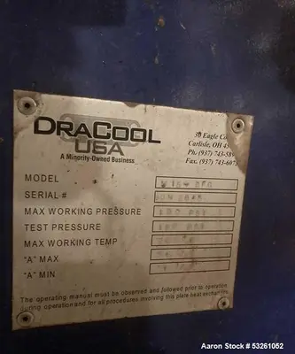 Used DraCool USA M15-BFG Stainless Steel Plate Heat Exchanger – Approx. 1,200 Sq. Ft. Heat Transfer Area