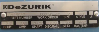 NEW DEZURIK 9448087 POWER RAC ACTUATOR VALVE 2"
