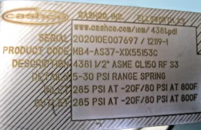 NEW Cashco MB4-AS37-X1X55153C