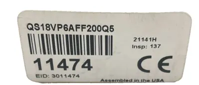 NEW BANNER ENGINEERING QS18VP6AFF200Q5 PHOTOELECTRIC SENSOR