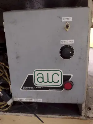 5,500 LBS X 48" AWC (ACCRA-WIRE CONTROLS) MODEL #F-200AF HORIZONTAL PALLET TYPE POWERED DE-COILER: STOCK #19258