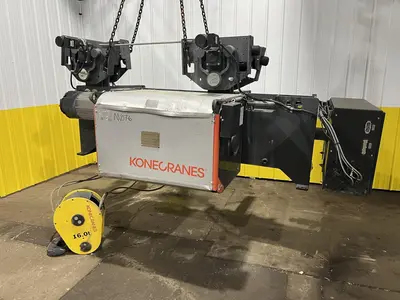 17.5 TON (2014) KONE-CRANES MODEL #CXT60410160P75GGN0S SINGLE GIRDER OVERHEAD CRANE HOIST & TROLLEY: STOCK #18633