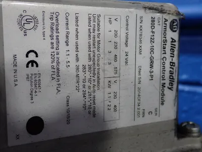 Used ALLENBRADLEY 280DF12Z10CGRW3PI Starters Ohio US | HGR 24 #885603