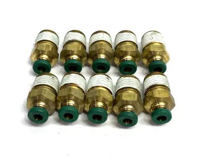USED PARKER PRESTOLOK BRASS PUSH-TO-CONNECT STRAIGHT FITTING