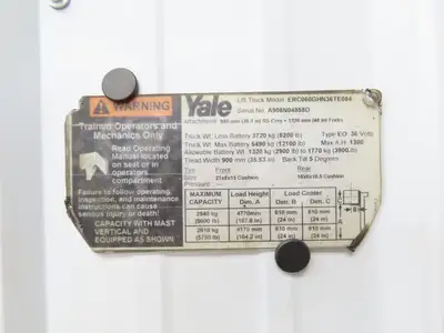Yale 8512685 Triple Forklift Mast 3-Stage Class 3 SideShift 20"x38-1/2" Carriage