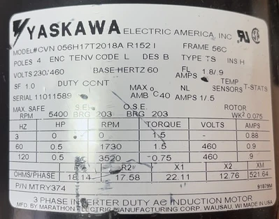 NEW Yaskawa CVN 056H17T2018A R152