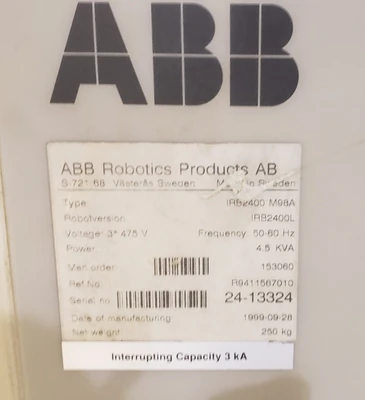 ABB IRB2400-M98A Robot Manipulator Arm w/ Controller and Teach P