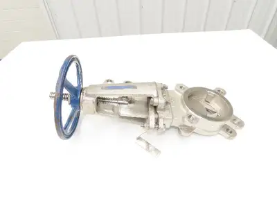 FNW 65BM 3" Stainless Knife Gate Valve V-Port Rising Stem Metal Seat