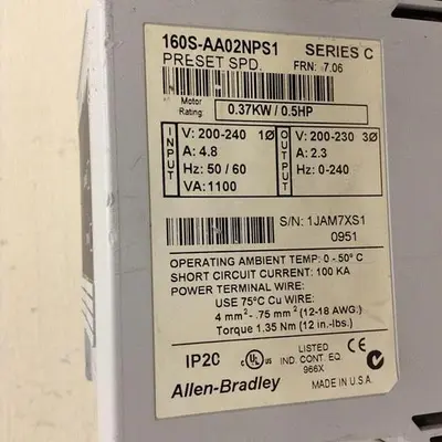 USED ALLEN BRADLEY 160S-AA02NPS1 SER C