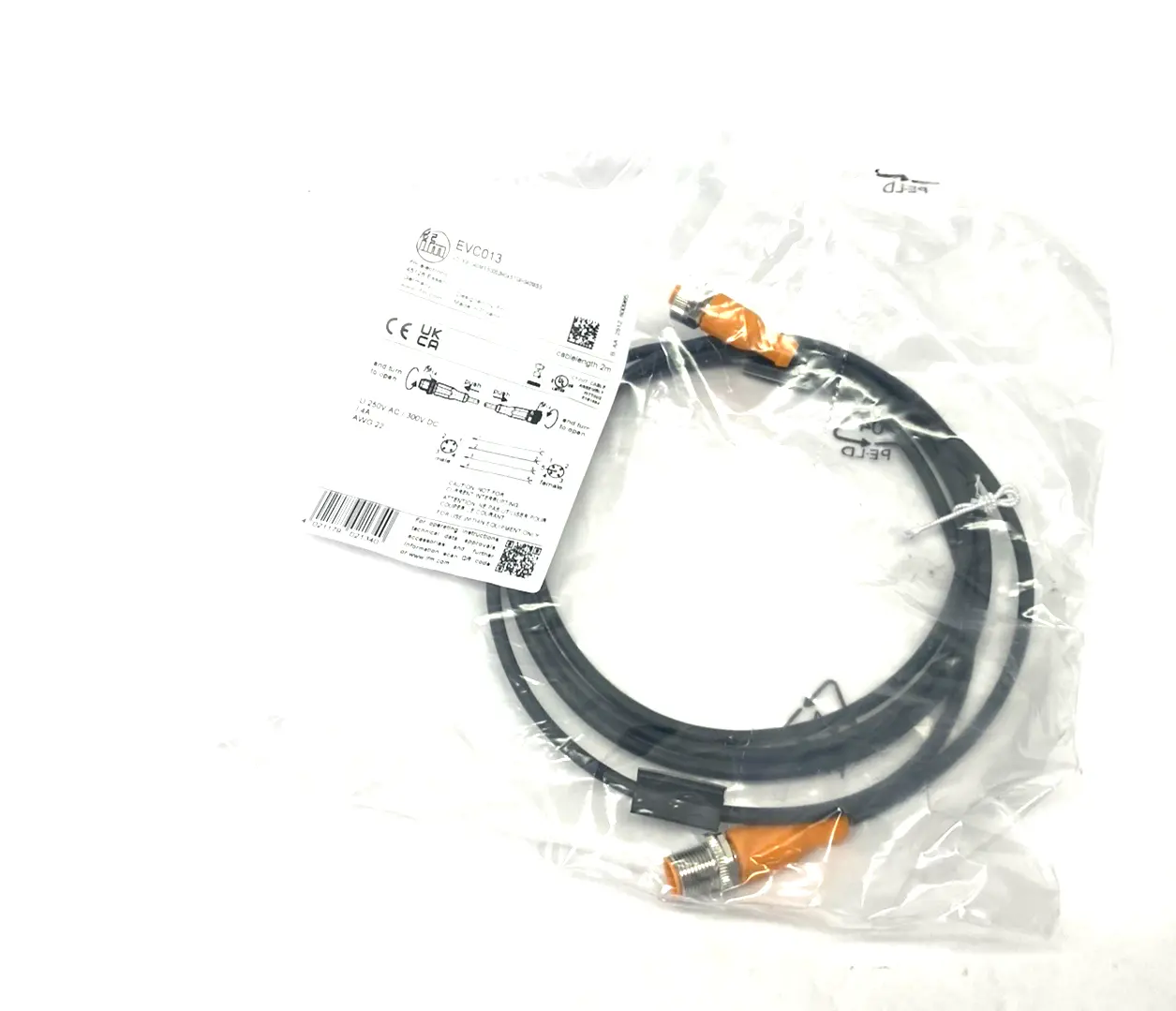 New | in-Stock ifm Connection Cable M12 M to F 2m Length VDOGH040MSS0002H04STGH040MS Cable & Wire Michigan US | Maverick Industrial Sales #1391364