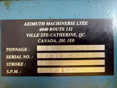Used AZIMUTH _UNKNOWN_ High Speed Production Presses Ohio US | Yoder Brothers machinery #91131