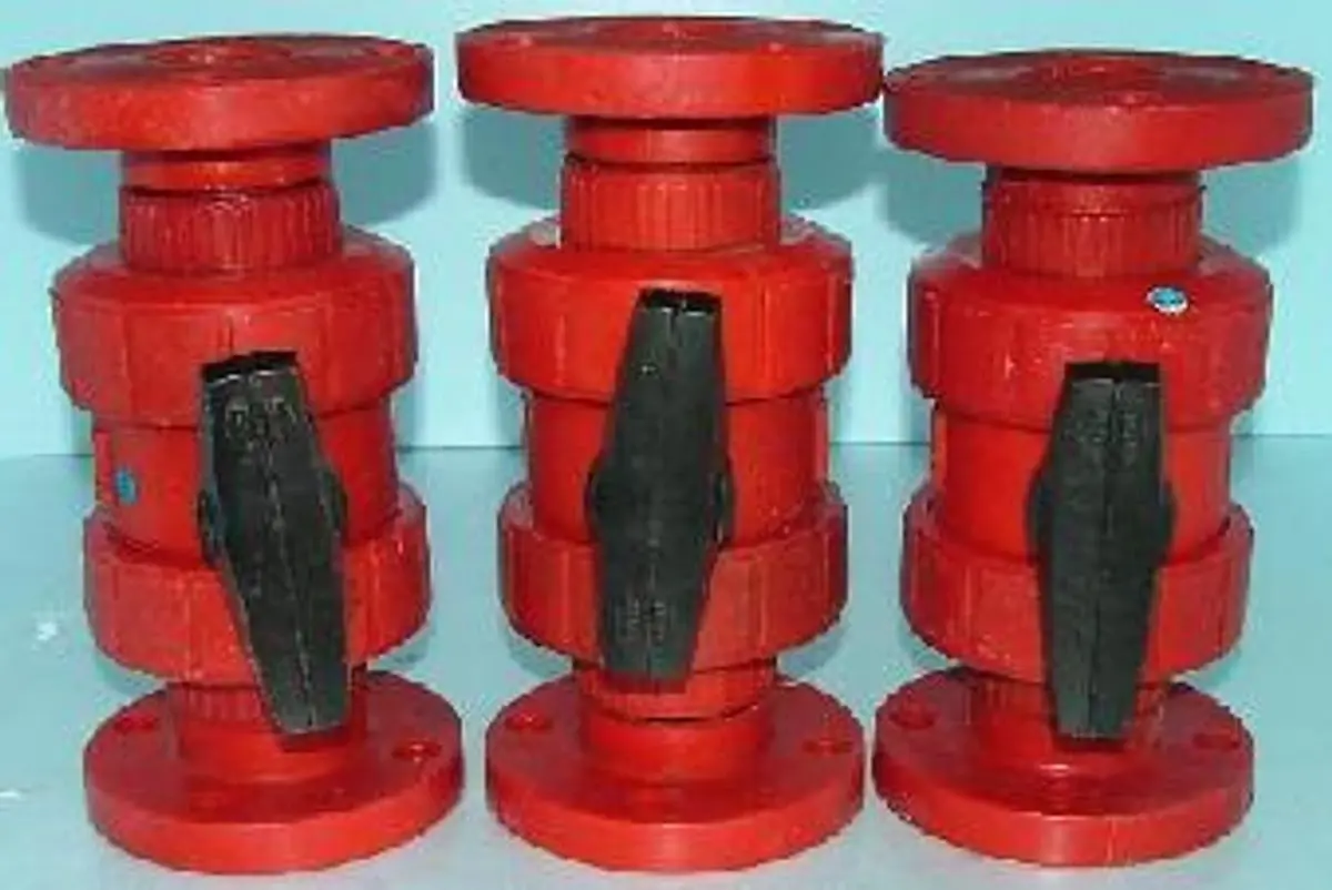 QTY. 3. NIBCO CHEMTROL 2" BALL VALVES FLANGED RFP ...