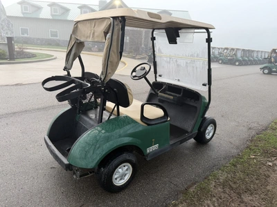 (1) 2015 E-Z-Go golf cart with a Kawasaki gas engine, includes canopy, ball cover, club cover, fold-...