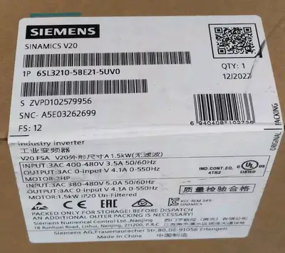 Used Siemens 6SL3210-5BE21-5UV0 Variable Speed Drives South Carolina US | Palmetto Automation #1159398