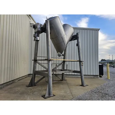 Used Patterson-Kelley 75 Cu Ft Stainless Steel Cross Flow V-Blender Twin Shell