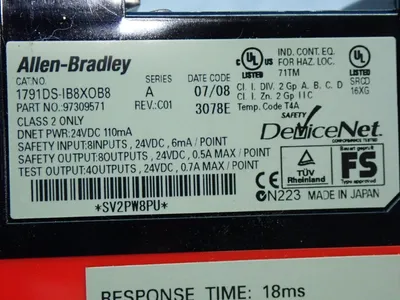 Used ALLEN BRADLEY 1791DSIB8XOB8 Input / Output Modules | HGR 24 #747728