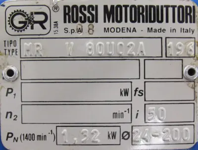 NEW ROSSI MRV80U02A GEAR REDUCER 50:1