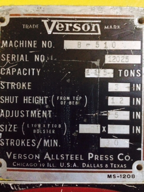 USED 1955 VERSON B-510