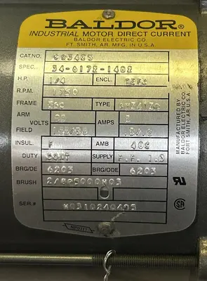 Used BALDOR CD3425 D.C. Motors Ohio US | Surplus Asset Holdings #1242398