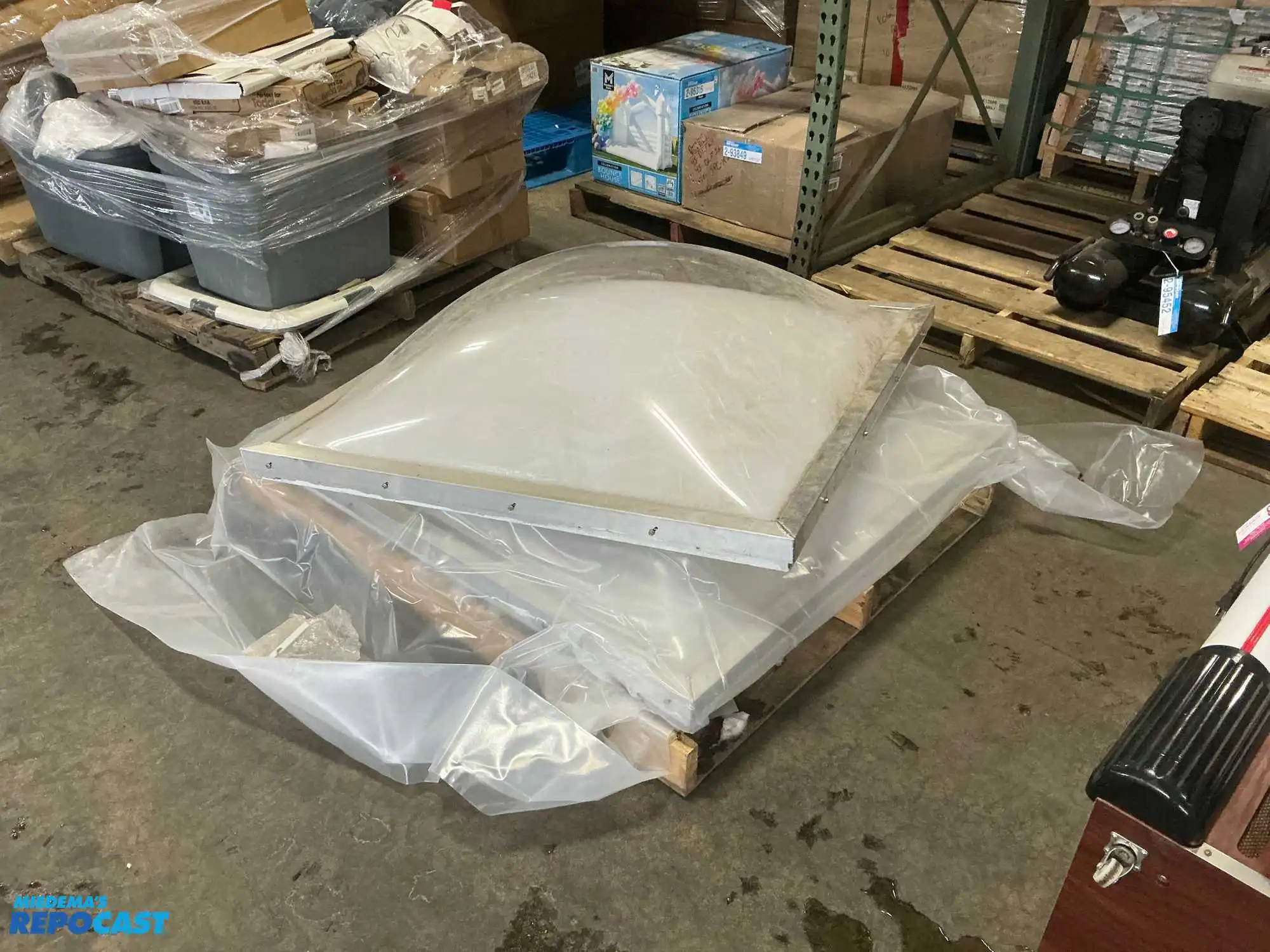 Lot of (2) Velux square bubble glass light fixture covers model#CH 4050 4050 approx. 42”x42”