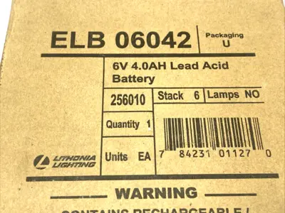New | in-Stock Lithonia Lighting Rechargeable Lead Acid Battery 6V 4.0AH Batteries Michigan US | Maverick Industrial Sales #1401252